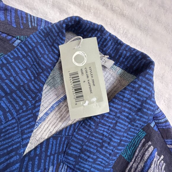 Habitat Womens Mixed Print Button Front Swing Jacket Small Blue Sapphire New - Picture 4 of 10